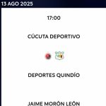 Por fiestas, aplazado el juego entre Cúcuta Deportivo y Deportes Quindío del Torneo de Ascenso